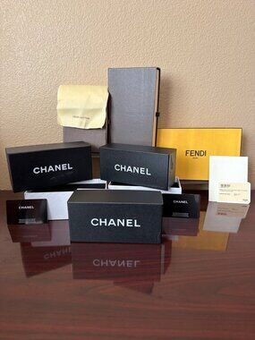 Luxury Designer Packaging Lot Chanel Louis Vuitton Fendi EMPTY Boxes 6-Piece Lot